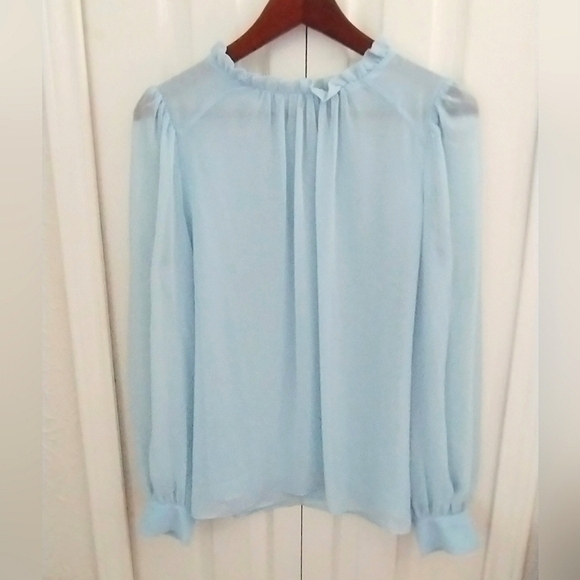 NWT Blue chiffon blouse - Picture 1 of 9